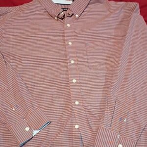 (08)Izod Red and Light Blue Checkered Casual Shirt. (008)
